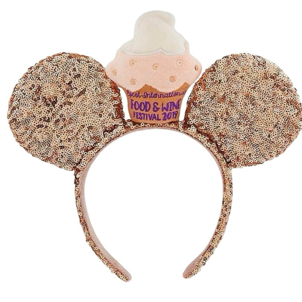 Disney Parks Epcot Food and Wine 2019 Cupcake Ear Headband nwot rose gold pink